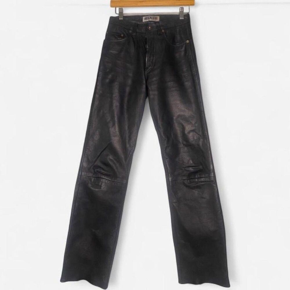 ENJOY Women’s Moto Leather Straight Leg Pants 27